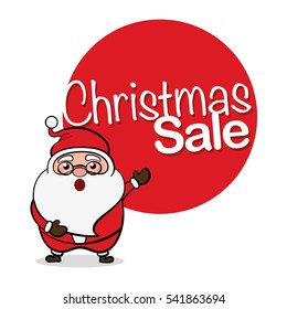 Christmas sale with santa claus. Christmas Sale logo.
