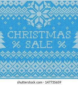 Christmas Sale: Scandinavian style seamless knitted pattern 