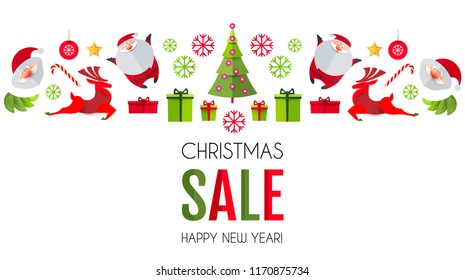 Christmas Sale Season Design Template. Paper Art. Vector illustration