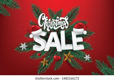 Christmas Sale Season Design Template. Vector Illustration