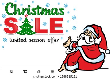 Christmas Sale Season Design Template Label, Landing page. Illustration, vector