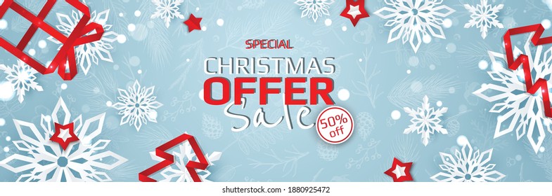 Christmas Sale Season Design Template. Christmas banner.