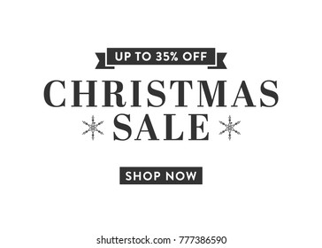 Christmas Sale Shop Now Vector Text Background 