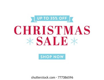 Christmas Sale Shop Now Vector Text Background 