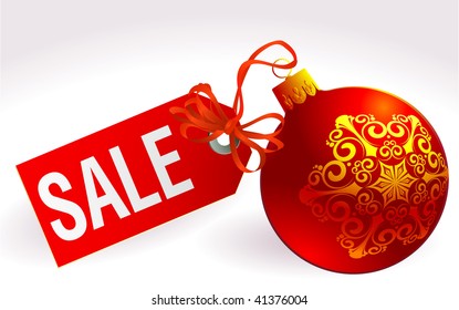 Christmas sale sign. Vector abstract.