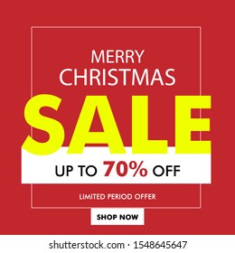 Christmas sale simple vector ads banner