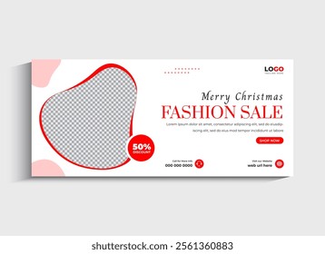 Christmas sale social media cover template or web banner template