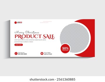 Christmas sale social media cover template or web banner template