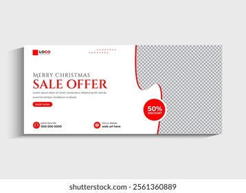 Christmas sale social media cover template or web banner template