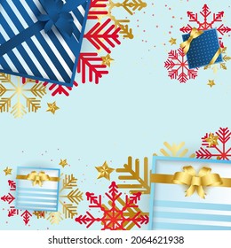 Christmas sale social media post template with space for text or product photo. Flat design vector. Usable for social media, banner and web internet ads