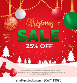 christmas sale social media post template