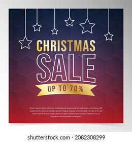 Christmas sale social media post design template
