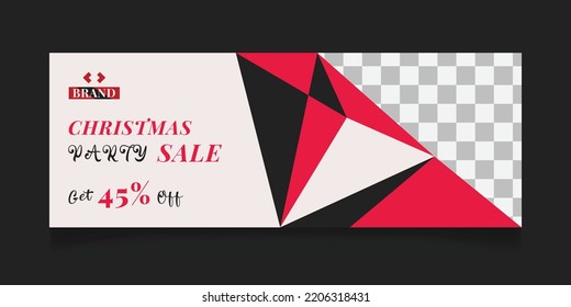 Christmas sale social media post template design and winter festival sale promotion banner