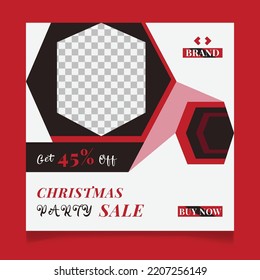 Christmas Sale Social Media Post Template Design And Winter Festival Sale Promotion Banner