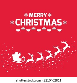 Christmas Sale Social Media Post Design Template With Santa Claus And Reindeer