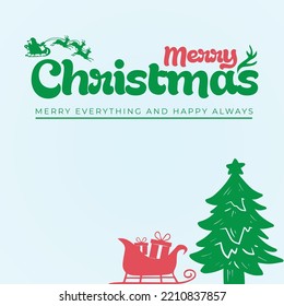 Christmas Sale Social Media Post Design Template With Illustration