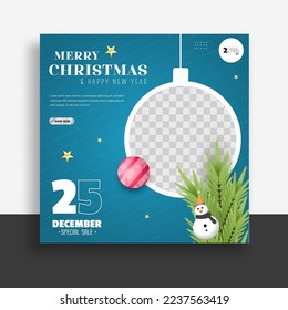 christmas sale social media post design template