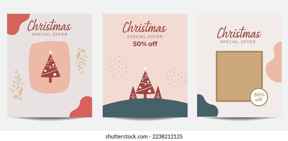 Christmas sale social media post template banner. Usable for social media, banner, ads and online advertisement