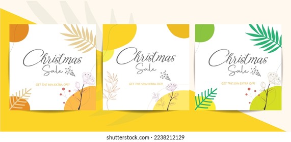 Christmas sale social media post template banner. Cover banners for social media, banners, ads, and online advertisement
