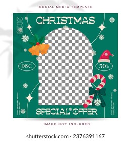 christmas sale social media post design template