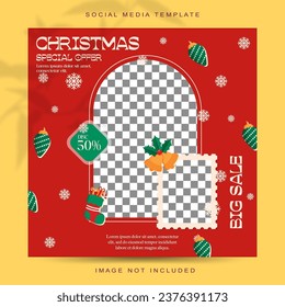 christmas sale social media post design template