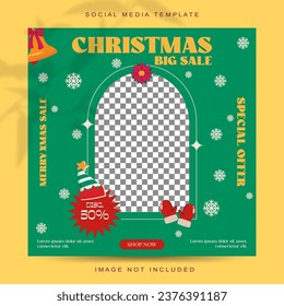christmas sale social media post design template