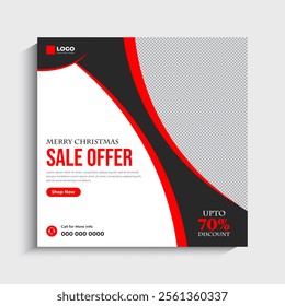 Christmas sale social media post template or web banner template