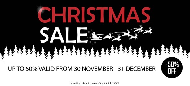 Christmas Sale. Special offer vector tag. New year holiday card template. Shop market poster design. Special offer