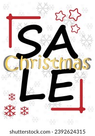 Christmas Sale. Special offer vector tag. New year holiday card template. Shop market poster design. Special offer