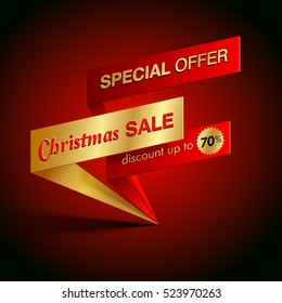 christmas sale special offer vector template