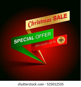 christmas sale special offer vector template