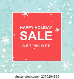 Christmas sale square template. Vector illustration for mobile apps, banner design and web ads, social media post