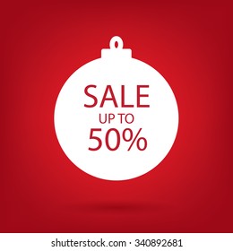 christmas sale sticker tag, up to 50 percent discount