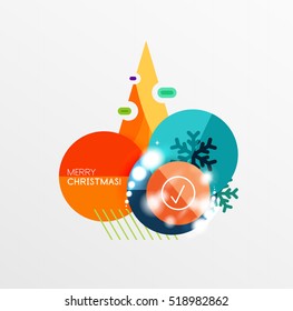 Christmas sale stickers, circle banners