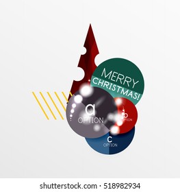 Christmas sale stickers, circle banners