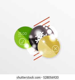 Christmas sale stickers, circle banners