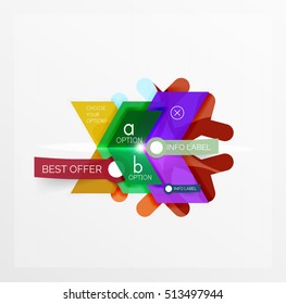 Christmas sale stickers and labels. Paper infographic template with snowflake