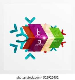 Christmas sale stickers and labels. Paper infographic template with snowflake