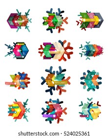 Christmas sale stickers and labels. Paper infographic template with snowflake