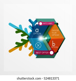 Christmas sale stickers and labels. Paper infographic template with snowflake
