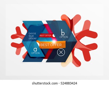 Christmas sale stickers and labels. Paper infographic template with snowflake