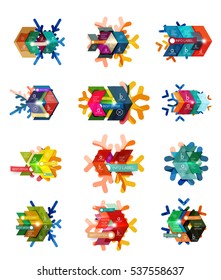 Christmas sale stickers and labels. Paper infographic template with snowflake