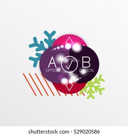 Christmas sale stickers with sample promo text on geometric shapes - circles
