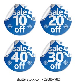 Christmas sale stickers set ,vector