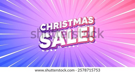 Christmas sale sun rays gradient banner. Light burst background. Christmas Sale tag. Special offer price sign. Advertising Discounts symbol. Gradient sun rays. Sunburst light. Vector