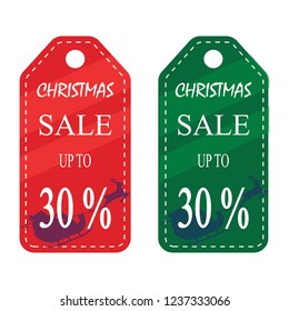 Christmas sale tag- up to 30%-Vector
