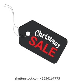 Christmas sale tag design. Christmas discount label design. Vector illustration.