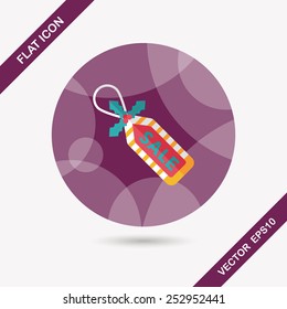 Christmas sale tag flat icon with long shadow, eps10
