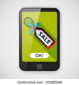 Christmas sale tag flat icon with long shadow, eps10