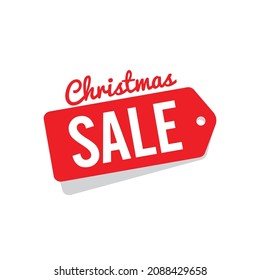 Christmas sale tag, isolated on white background. Vector illustration.